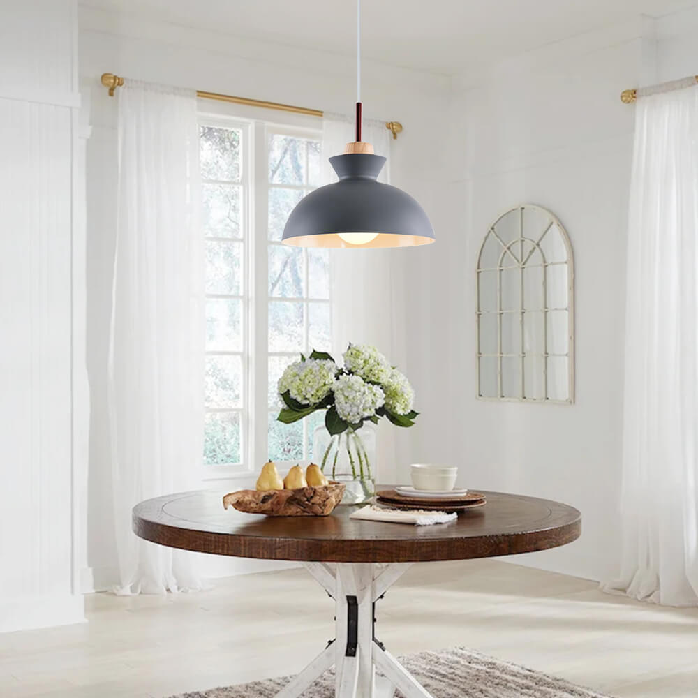 Scandinavian Metal Hanging Lamp | Modern Single Pendant Dome Light