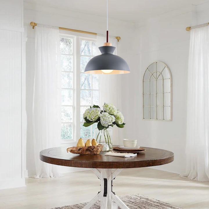 Scandinavian Metal Hanging Lamp | Modern Single Pendant Dome Light