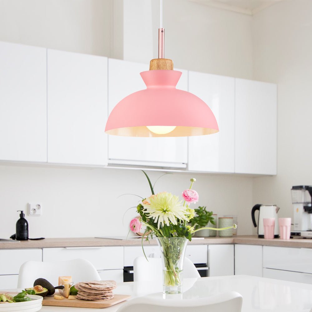 Scandinavian Metal Hanging Lamp | Modern Single Pendant Dome Light