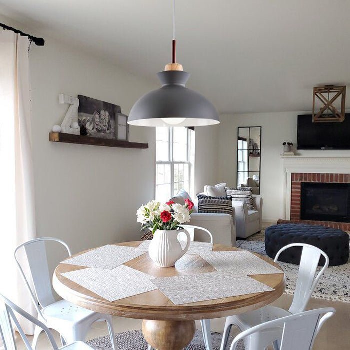 Scandinavian Metal Hanging Lamp | Modern Single Pendant Dome Light