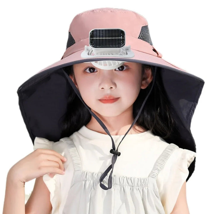 Adjustable Solar Fan Hat for Kids