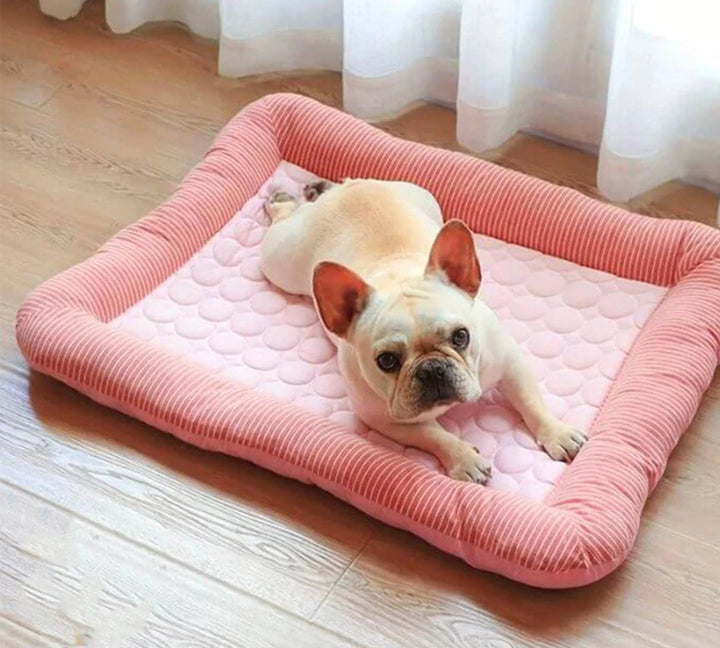 Cooling Dog Bed Made with Ice Silk Fabric for Comfort
