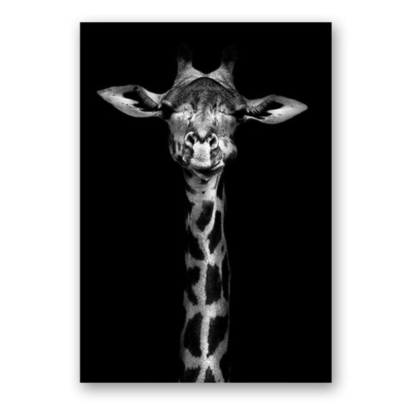 Nature Wild Animals Africa Wildlife Black White Canvas Wall Art-Orizon Depot