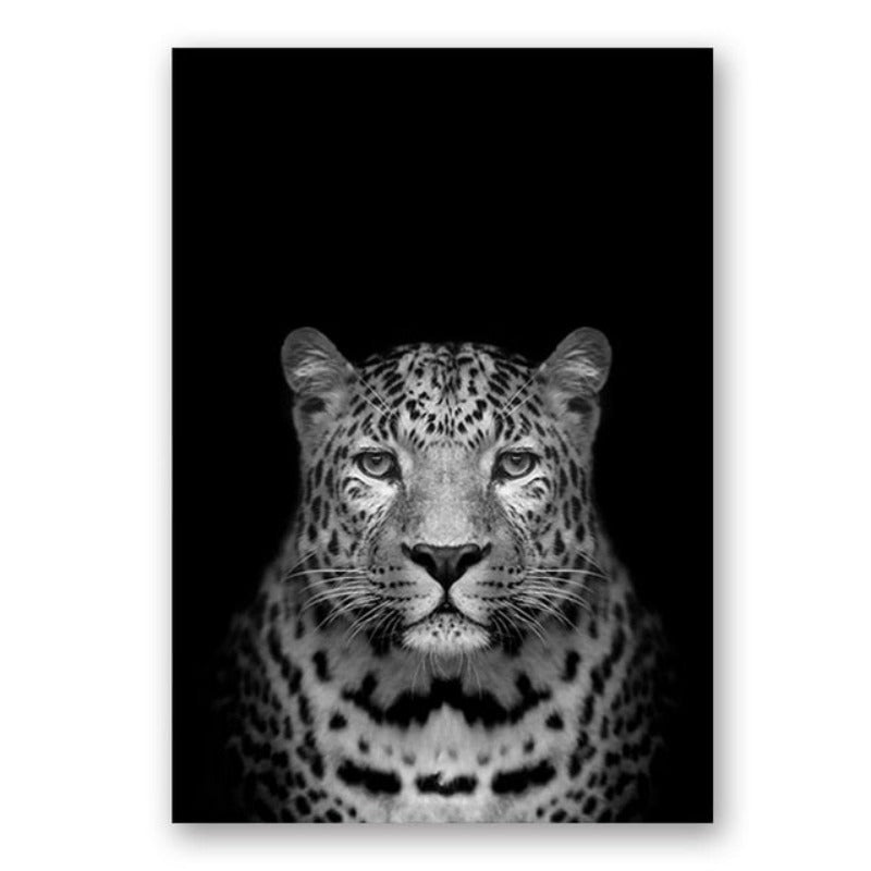 Nature Wild Animals Africa Wildlife Black White Canvas Wall Art-Orizon Depot