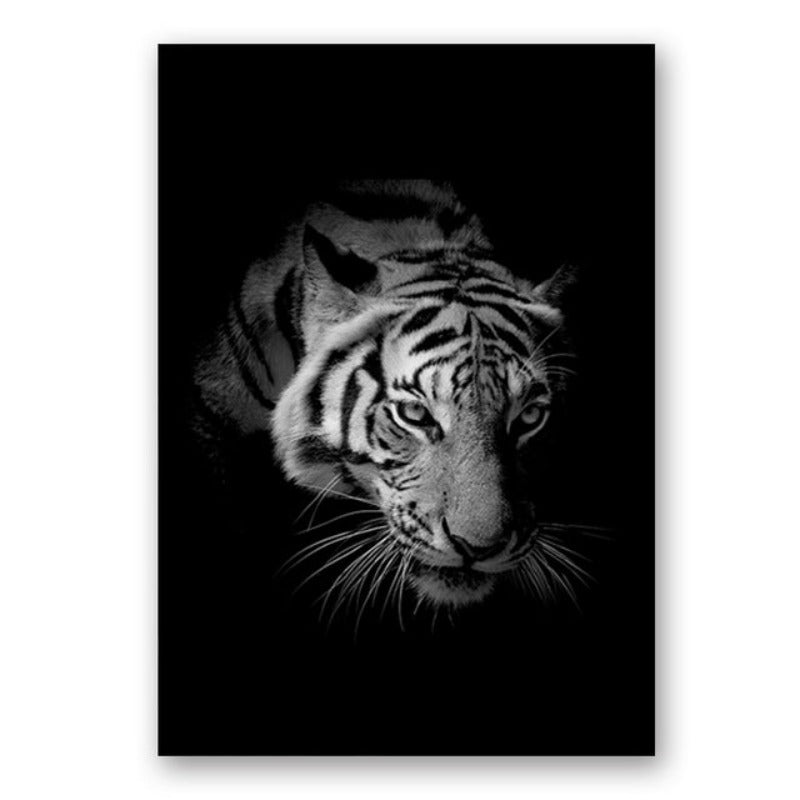 Nature Wild Animals Africa Wildlife Black White Canvas Wall Art-Orizon Depot