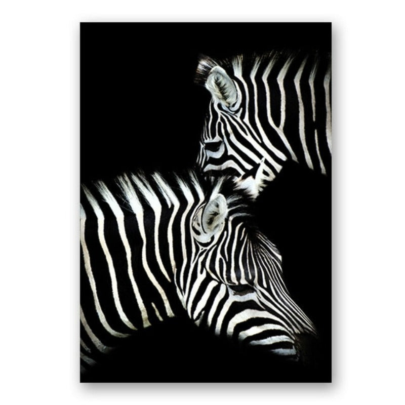 Nature Wild Animals Africa Wildlife Black White Canvas Wall Art-Orizon Depot