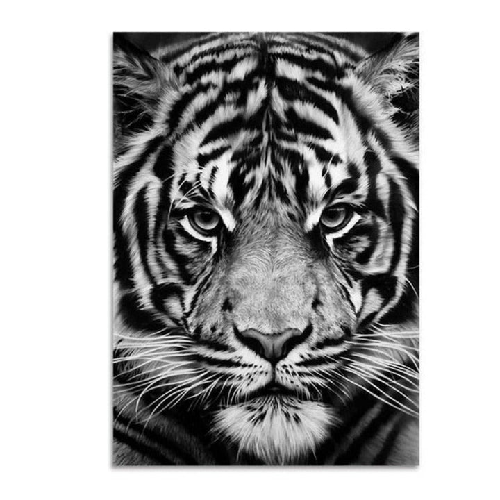 Nature Wild Animals Africa Wildlife Black White Canvas Wall Art-Orizon Depot