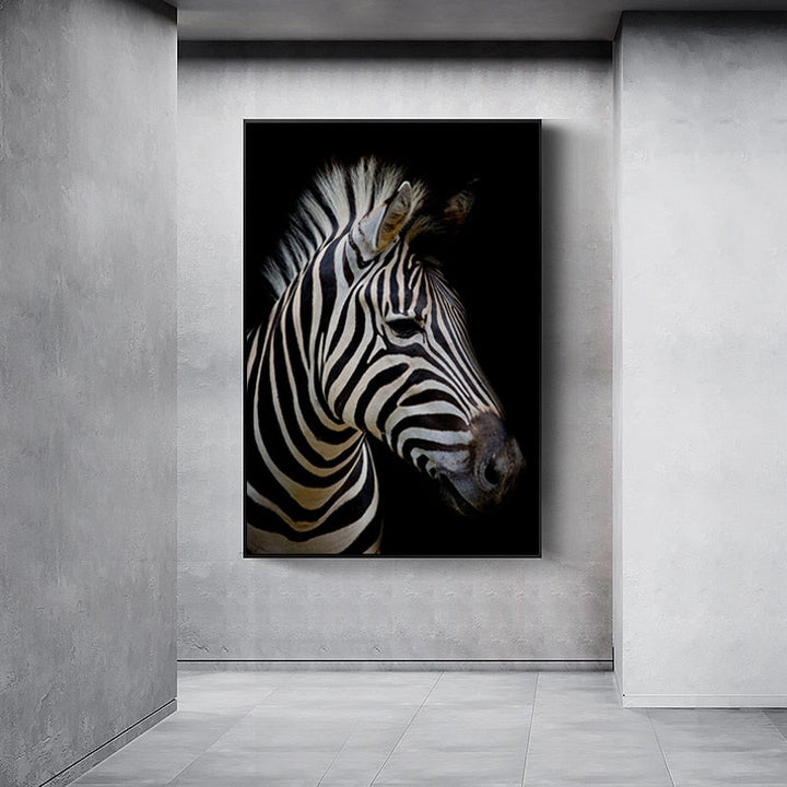 Nature Wild Animals Africa Wildlife Black White Canvas Wall Art-Orizon Depot