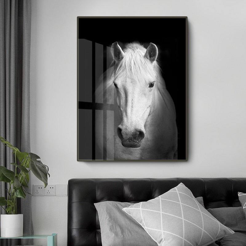 Nature Wild Animals Africa Wildlife Black White Canvas Wall Art-Orizon Depot