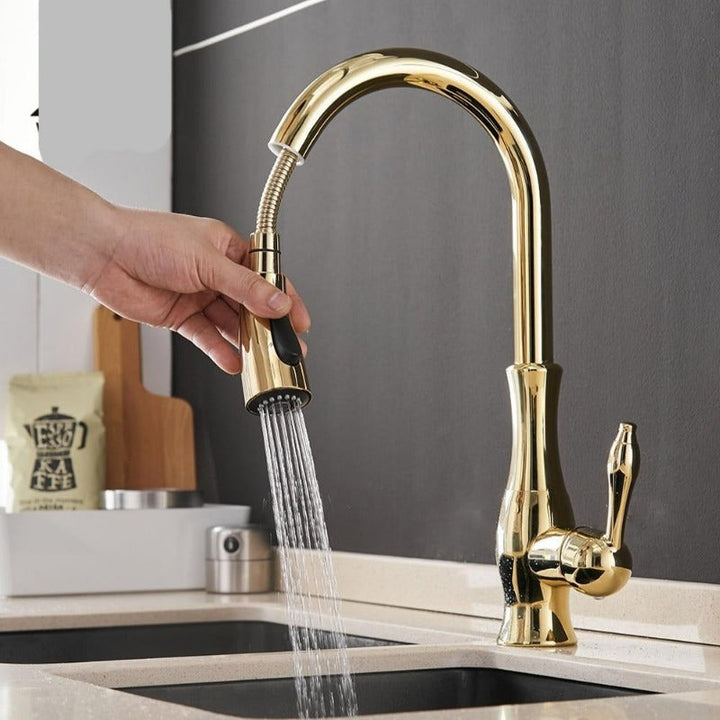 Retractable Kitchen Faucet - Easy Pull Down Spray Head-Orizon Depot