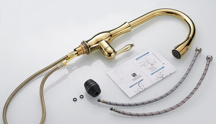 Retractable Kitchen Faucet - Easy Pull Down Spray Head-Orizon Depot