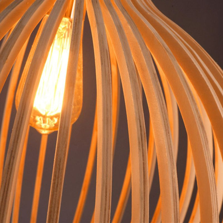 Natural Scandinavian Design Handcrafted Wooden Pendant Light