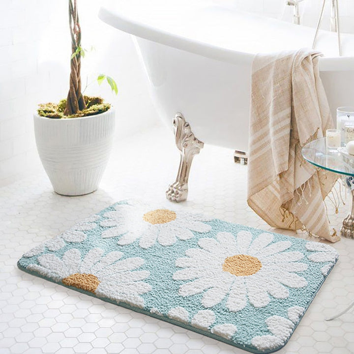Daisy Bloom Floral Bath Mat for Stylish Bathroom Decor-Orizon Depot