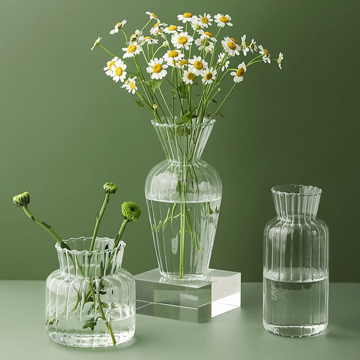 Petal-Textured Glass Accents and Vases for Home Decor-Orizon Depot