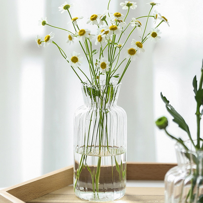 Petal-Textured Glass Accents and Vases for Home Decor-Orizon Depot