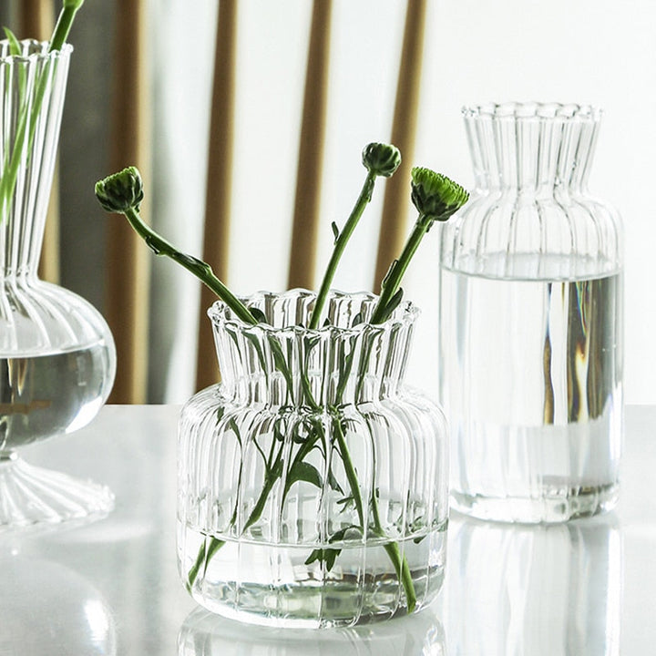 Petal-Textured Glass Accents and Vases for Home Decor-Orizon Depot