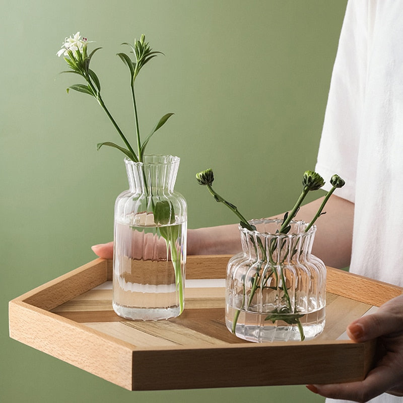 Petal-Textured Glass Accents and Vases for Home Decor-Orizon Depot