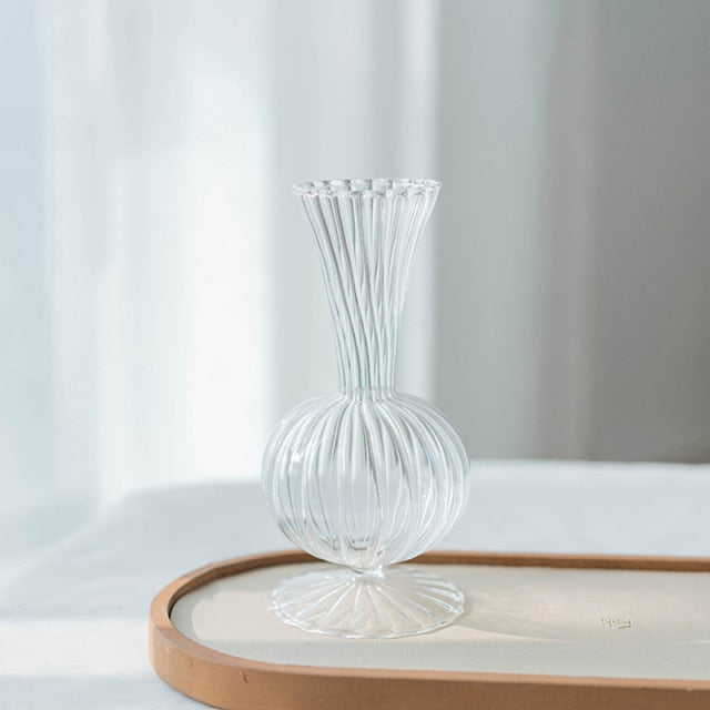 Petal-Textured Glass Accents and Vases for Home Decor-Orizon Depot