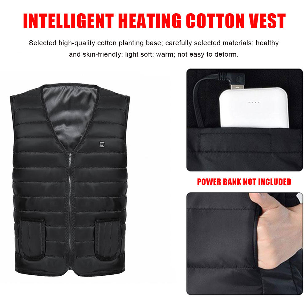 Electric Heated Cotton Vest for Warmth and Comfort-Orizon Depot