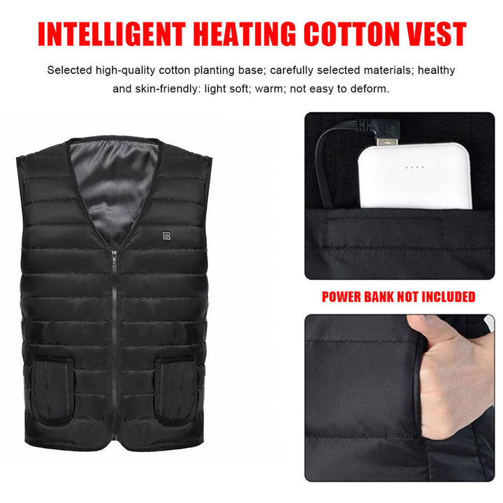 Electric Heated Cotton Vest for Warmth and Comfort-Orizon Depot