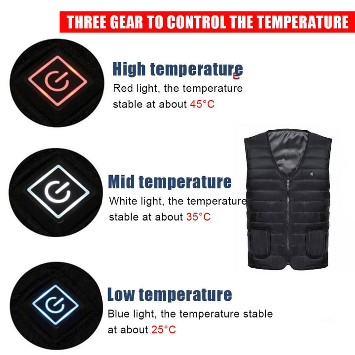 Electric Heated Cotton Vest for Warmth and Comfort-Orizon Depot