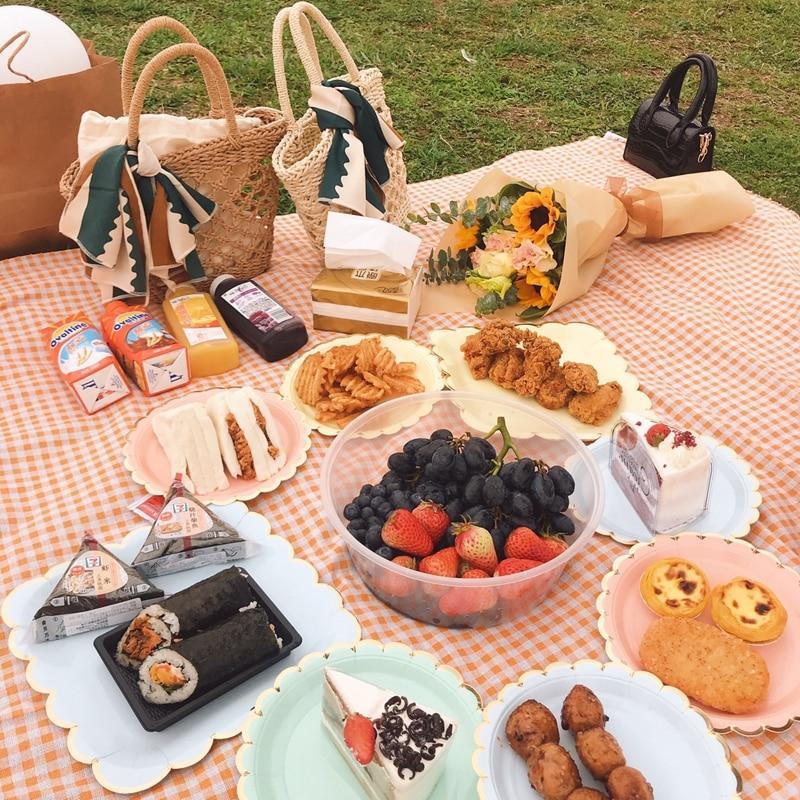 Clementine Gingham Outdoor Picnic Blanket-Orizon Depot