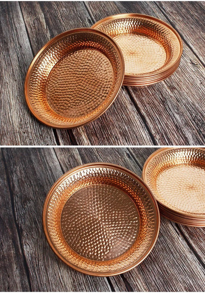 Sacred Healing Copper Plate Trio for Wellness and Energy Balance-Orizon Depot