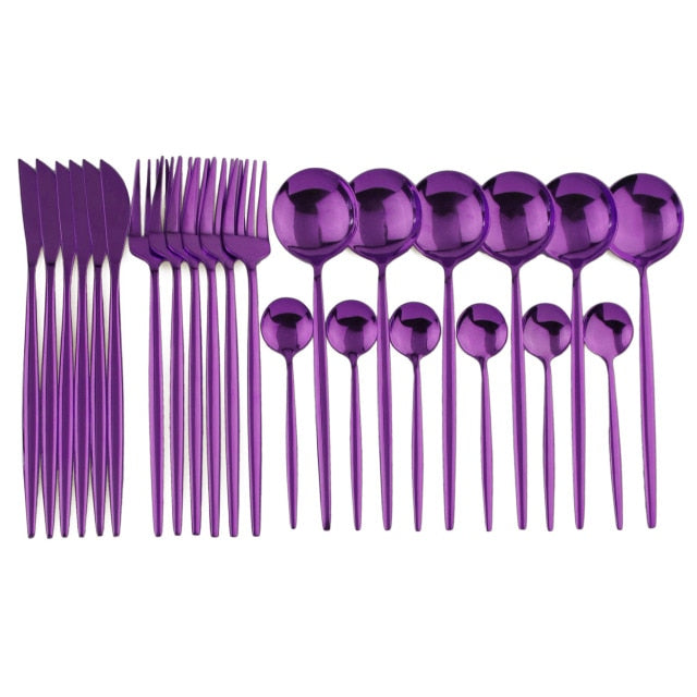 24-Piece Stainless Steel Cutlery Set for Dining and Entertaining-Orizon Depot