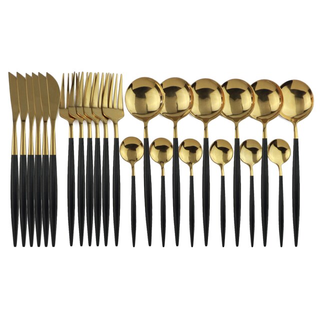 24-Piece Stainless Steel Cutlery Set for Home and Kitchen-Orizon Depot