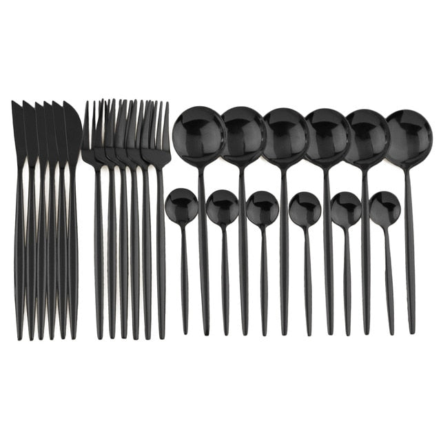 24-Piece Stainless Steel Cutlery Set for Dining and Entertaining-Orizon Depot