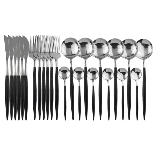 24-Piece Stainless Steel Cutlery Set for Home and Kitchen-Orizon Depot