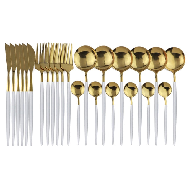 24-Piece Stainless Steel Cutlery Set for Home and Kitchen-Orizon Depot