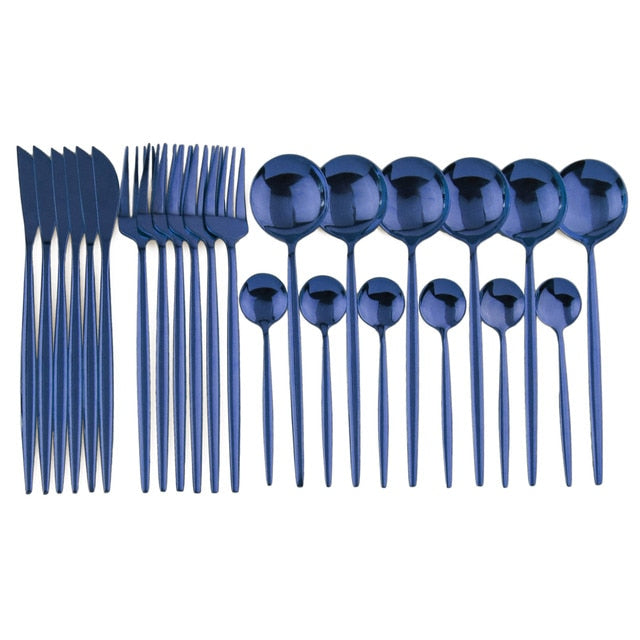 24-Piece Stainless Steel Cutlery Set for Dining and Entertaining-Orizon Depot