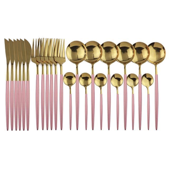 24-Piece Stainless Steel Cutlery Set for Dining and Entertaining-Orizon Depot