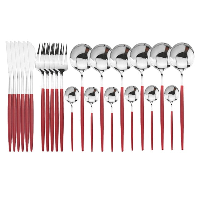 24-Piece Stainless Steel Cutlery Set for Home and Kitchen-Orizon Depot