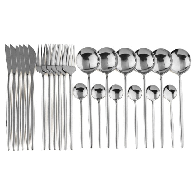 24-Piece Stainless Steel Cutlery Set for Dining and Entertaining-Orizon Depot