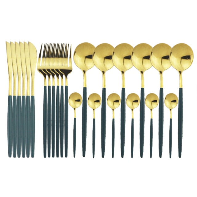 24-Piece Stainless Steel Cutlery Set for Home and Kitchen-Orizon Depot