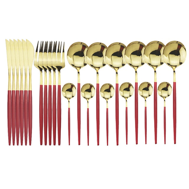 24-Piece Stainless Steel Cutlery Set for Dining and Entertaining-Orizon Depot