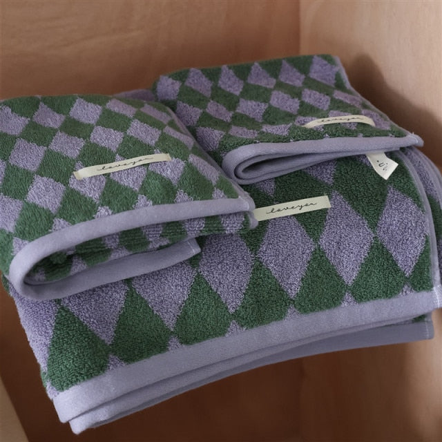 Retro Cotton Bath Towel - Soft, Absorbent, and Stylish Design-Orizon Depot