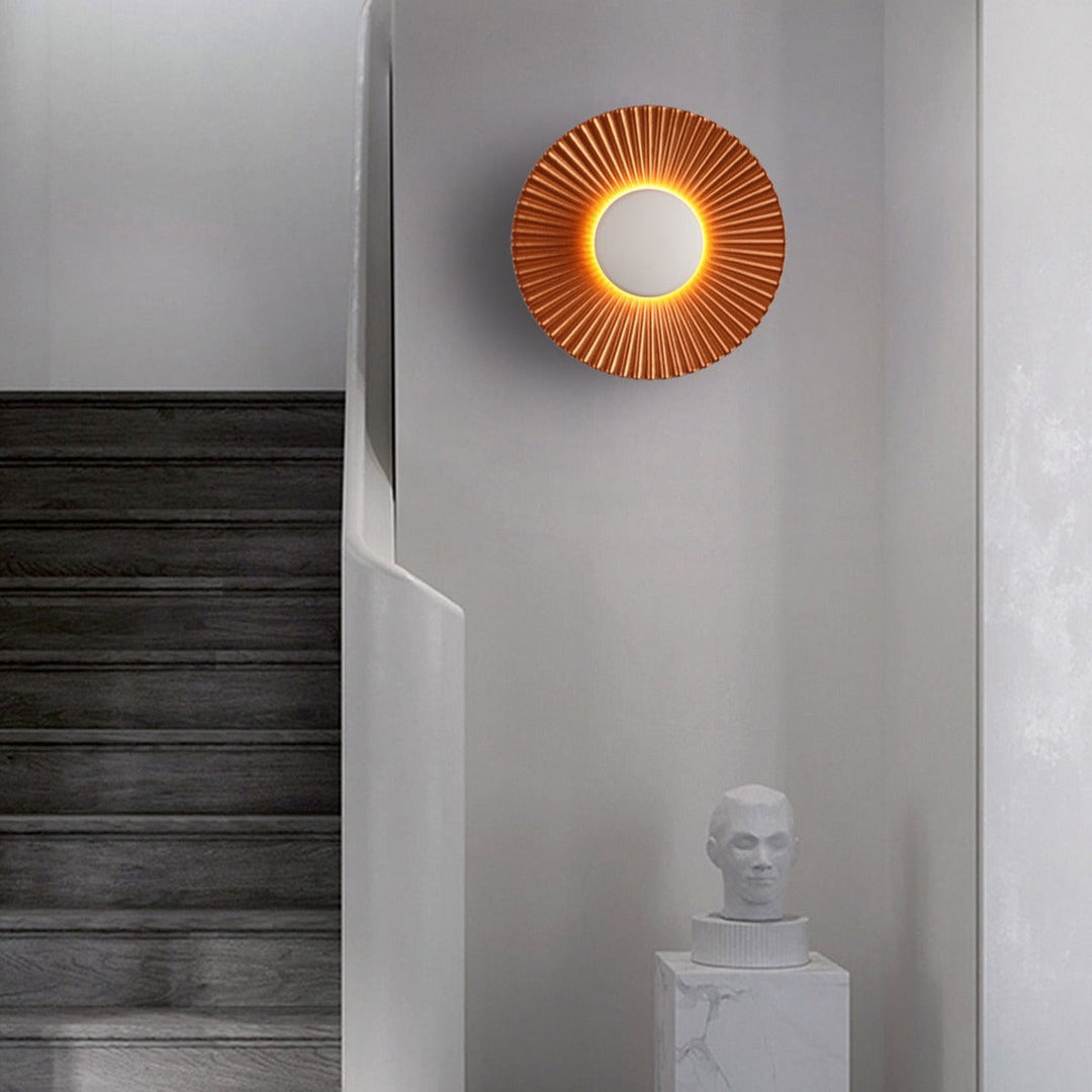 Modern Metallic Sun Design Wall Lamp