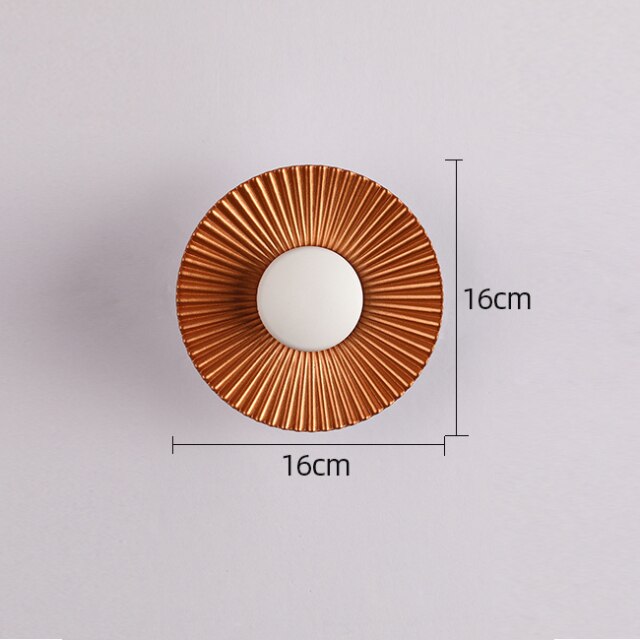 Modern Metallic Sun Design Wall Lamp
