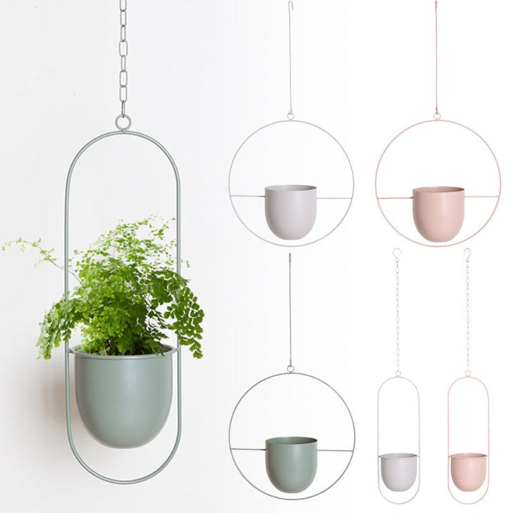 Metal Hanging Plant Pot Holder for Indoor and Outdoor Use-Orizon Depot