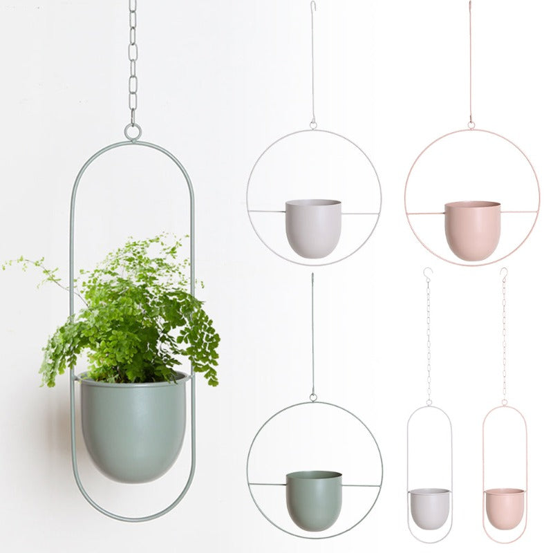 Metal Hanging Plant Pot Holder for Indoor and Outdoor Use-Orizon Depot