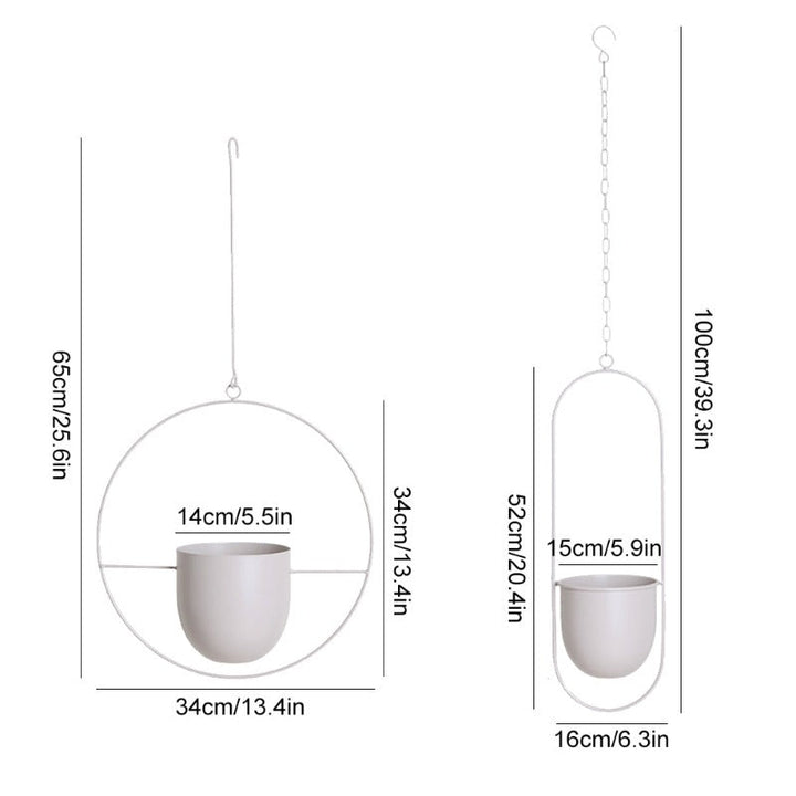 Metal Hanging Plant Pot Holder for Indoor and Outdoor Use-Orizon Depot