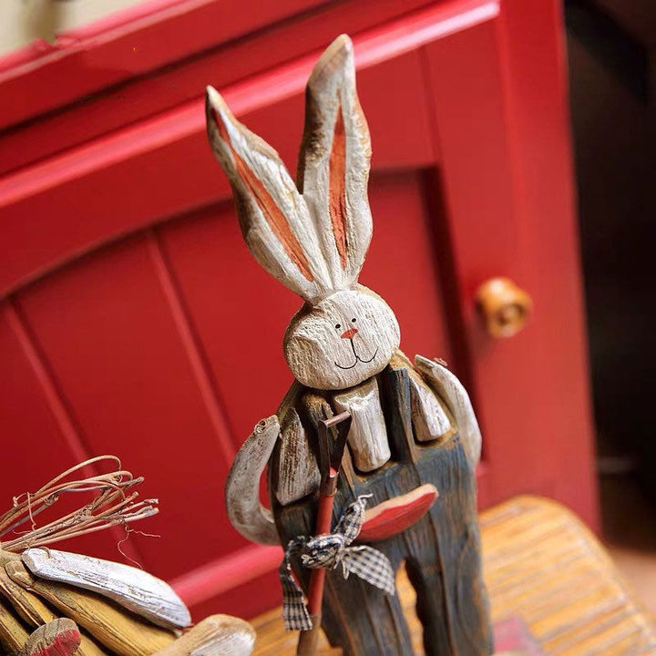 Wooden Retro Easter Bunny Outdoor Decoration-Orizon Depot