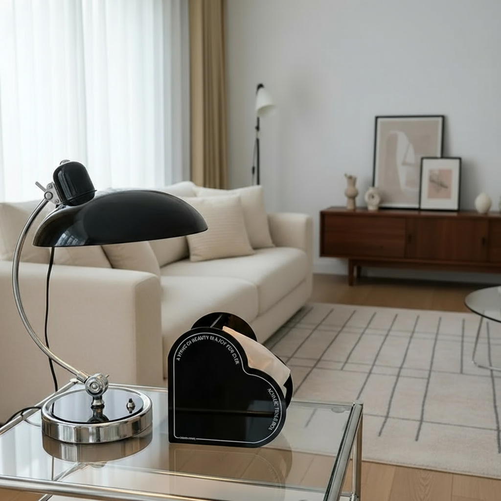 Scandi-Inspired Table Lamp | Curved Metal Design for Modern Decor