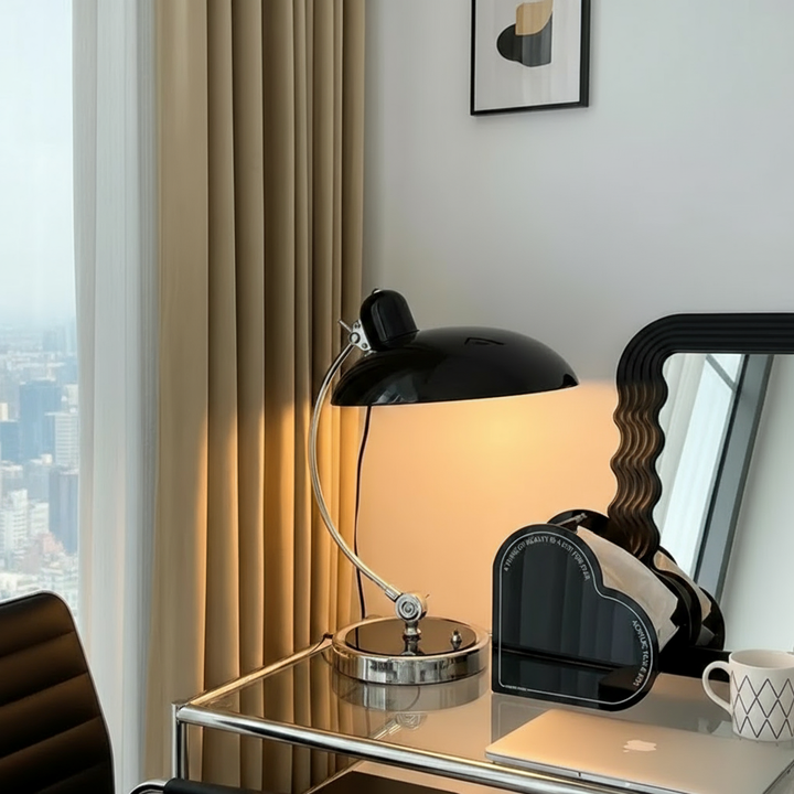 Scandi-Inspired Table Lamp | Curved Metal Design for Modern Decor