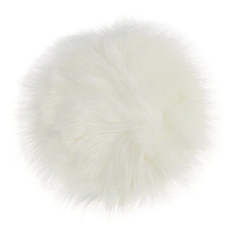 Faux Fur Round Seat Cushion for Comfort and Style-Orizon Depot
