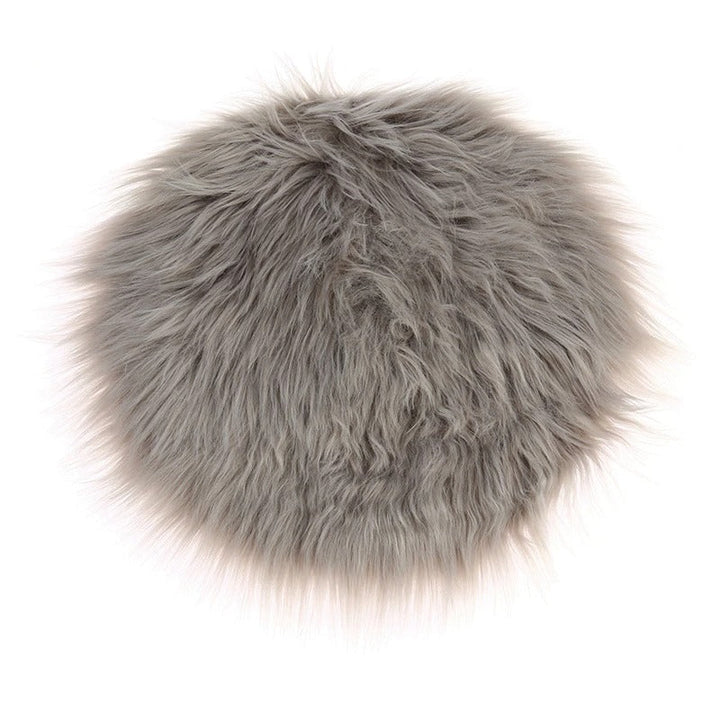 Faux Fur Round Seat Cushion for Comfort and Style-Orizon Depot