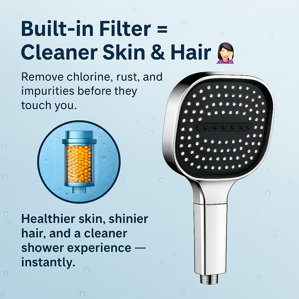High Pressure Shower Head with Turbo Boost and Filtration System-Orizon Depot